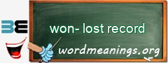 WordMeaning blackboard for won-lost record